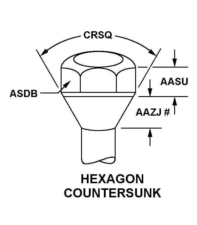 HEXAGON COUNTERSUNK style nsn 5320-00-687-5076