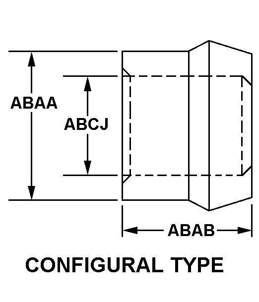 CONFIGURAL TYPE style nsn 5320-01-070-8214