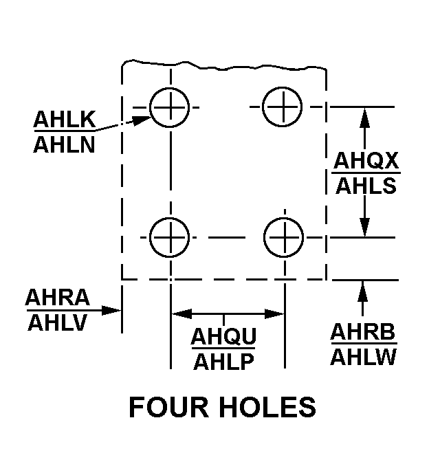 FOUR HOLES style nsn 5340-01-414-7142