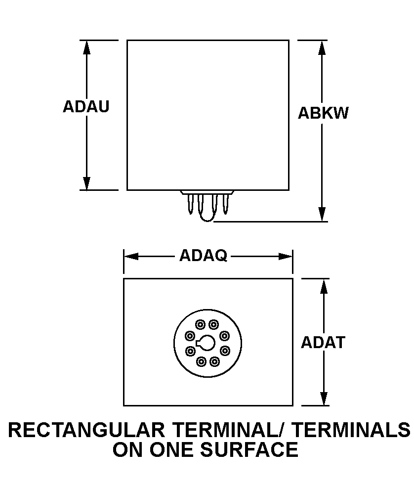 RECTANGULAR TERMINAL/TERMINALS ON ONE SURFACE style nsn 5915-00-764-9300