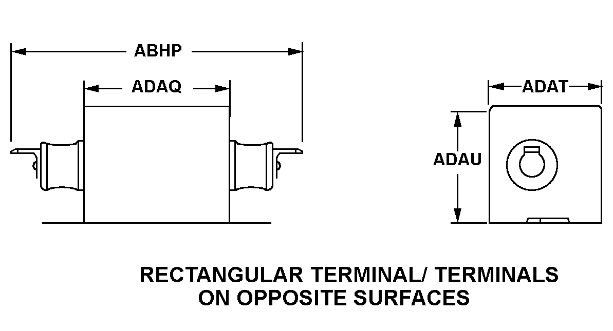 RECTANGULAR TERMINAL/TERMINALS ON OPPOSITE SURFACES style nsn 5915-01-608-4816