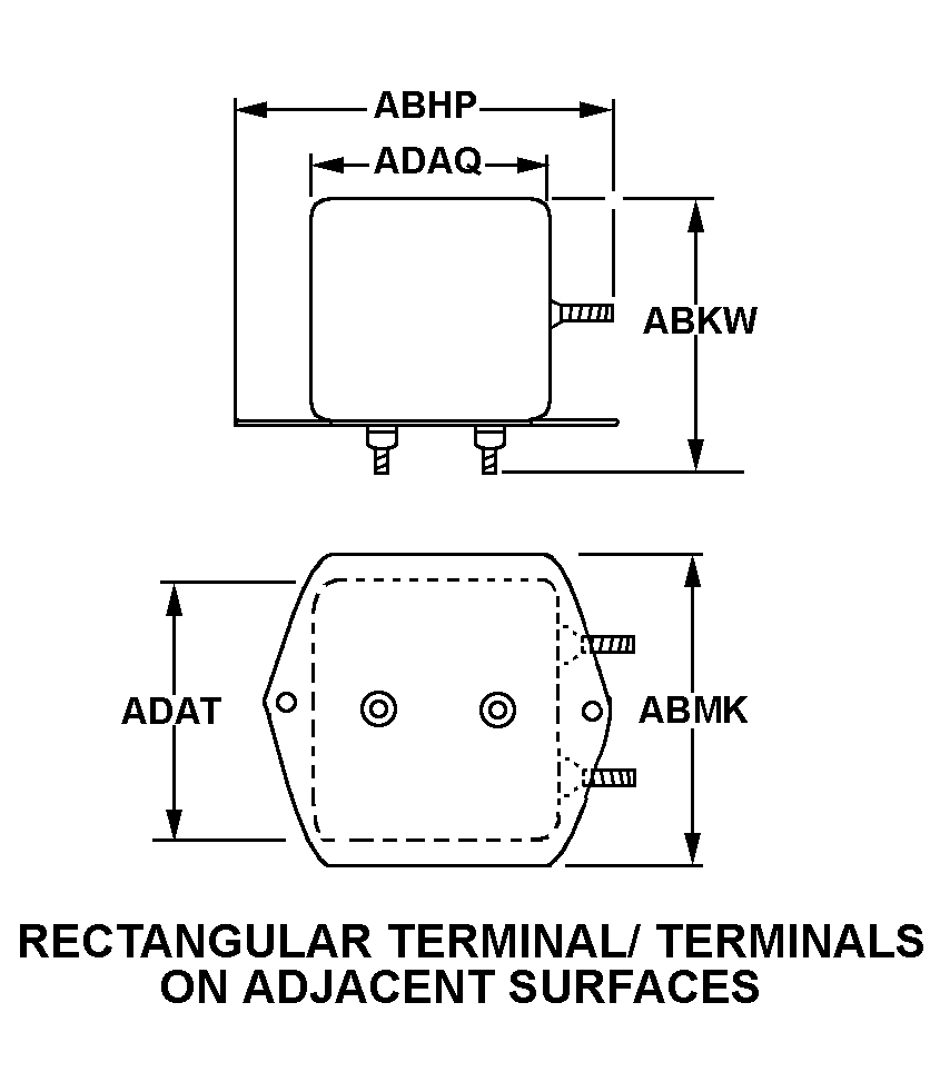 RECTANGULAR TERMINAL/TERMINALS ON ADJACENT SURFACES style nsn 5915-01-355-7476