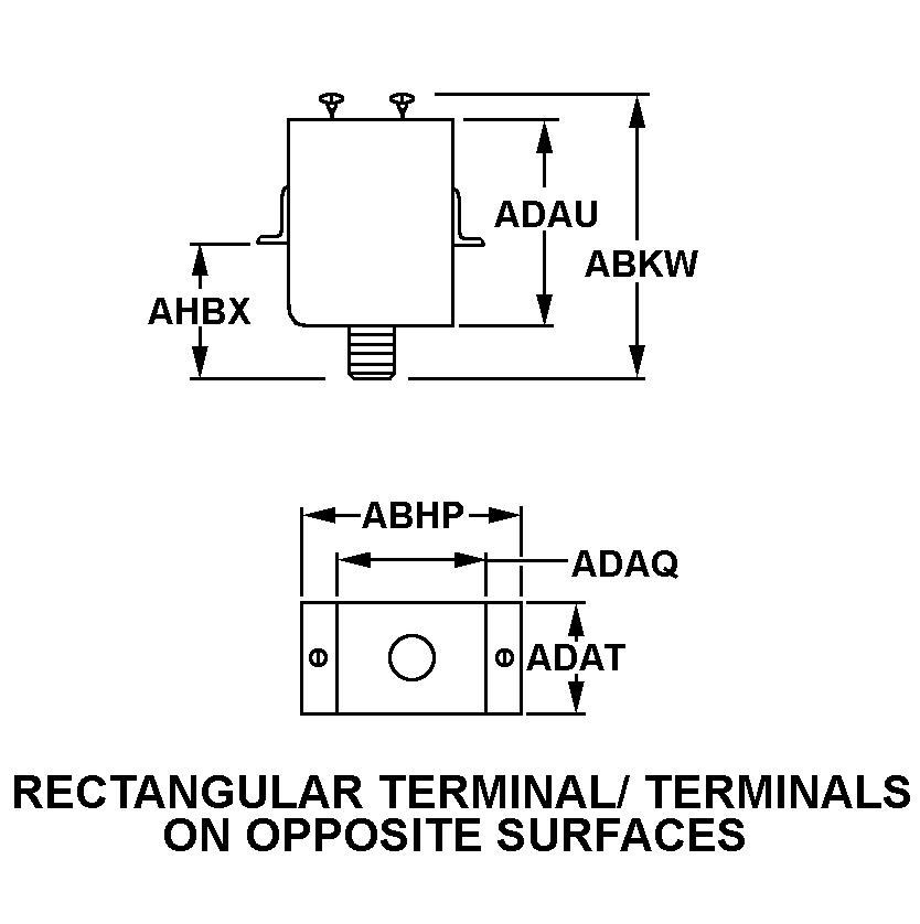 RECTANGULAR TERMINAL/TERMINALS ON OPPOSITE SURFACES style nsn 5915-00-501-3173