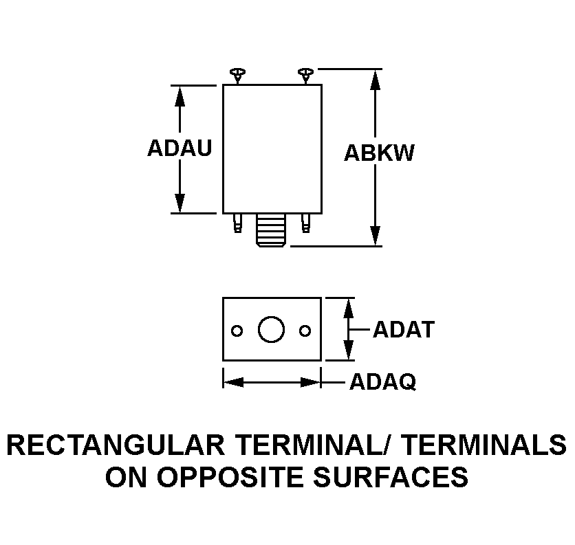 RECTANGULAR TERMINAL/TERMINALS ON OPPOSITE SURFACES style nsn 5915-01-062-8671