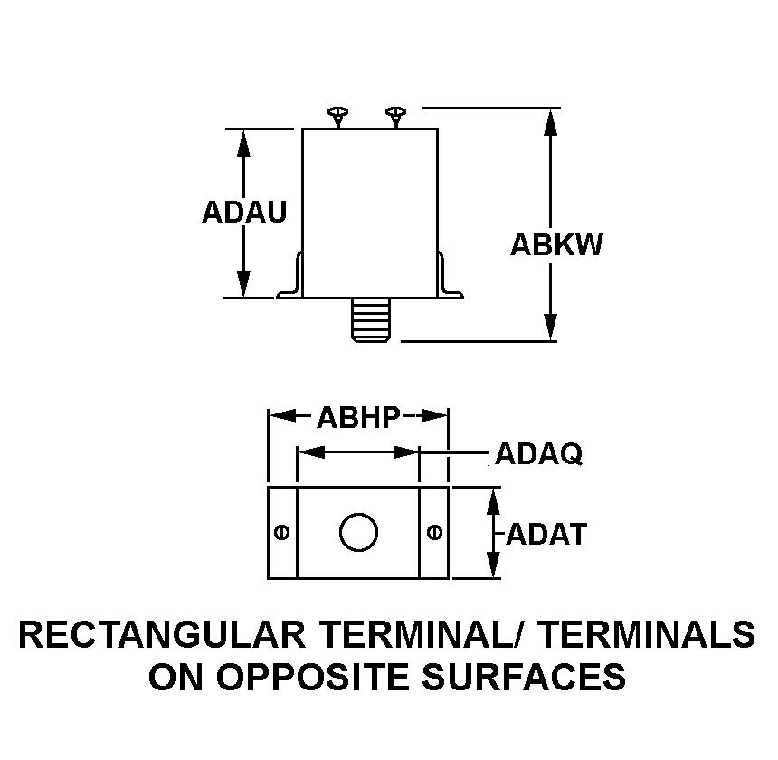RECTANGULAR TERMINAL/TERMINALS ON OPPOSITE SURFACES style nsn 5915-01-062-8671