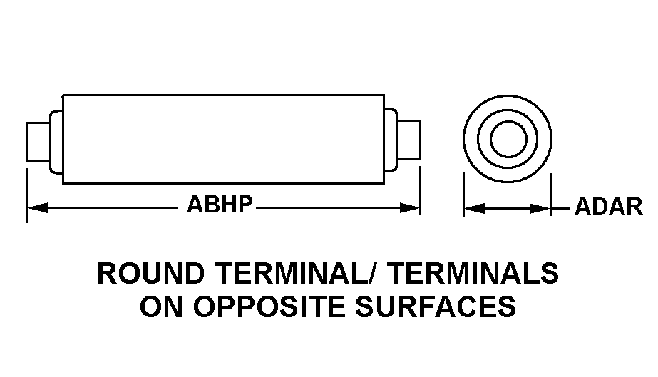 ROUND TERMINAL/TERMINALS ON OPPOSITE SURFACES style nsn 5915-01-032-1849