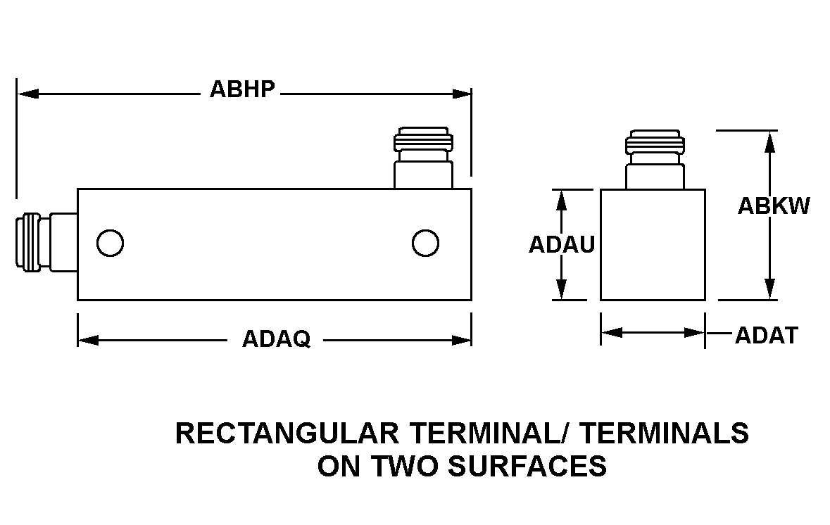 RECTANGULAR TERMINAL/TERMINALS ON TWO SURFACES style nsn 5915-00-997-2039