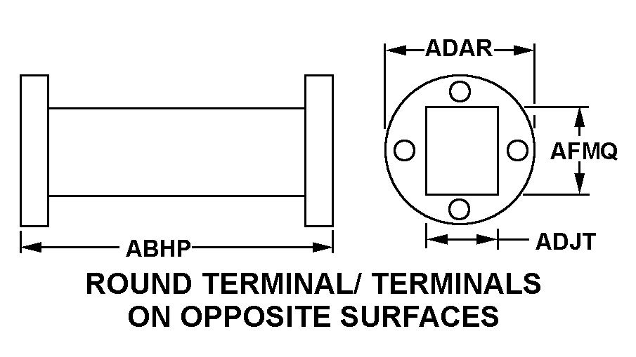 ROUND TERMINAL/TERMINALS ON OPPOSITE SURFACES style nsn 5915-00-764-0053