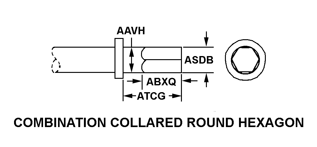 COMBINATION COLLARED ROUND HEXAGON style nsn 3820-01-282-8475