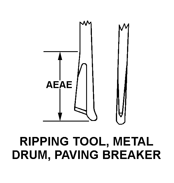 RIPPING TOOL, METAL DRUM, PAVING BREAKER style nsn 3820-00-641-7762