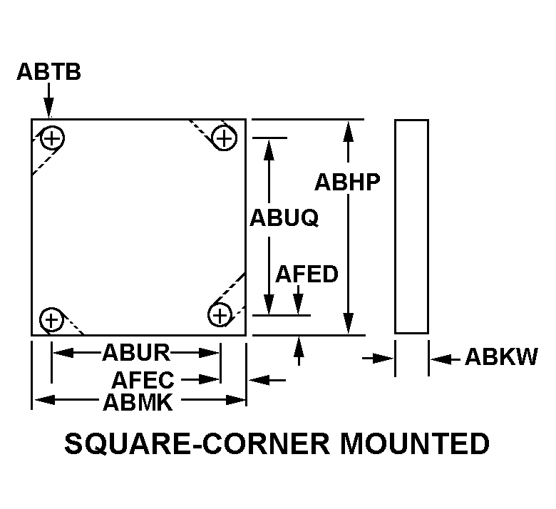 SQUARE-CORNER MOUNTED style nsn 5975-00-681-5806