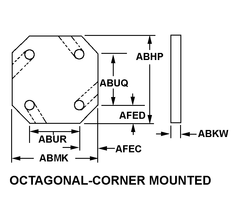 OCTAGONAL-CORNER MOUNTED style nsn 5975-00-560-5068