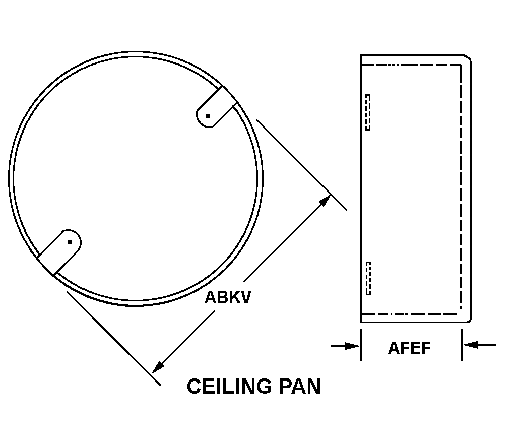 CEILING PAN style nsn 5975-00-518-2128