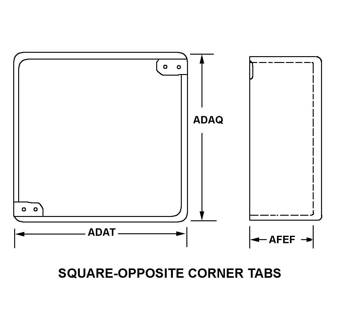 SQUARE-OPPOSITE CORNER TABS style nsn 5975-00-849-3418