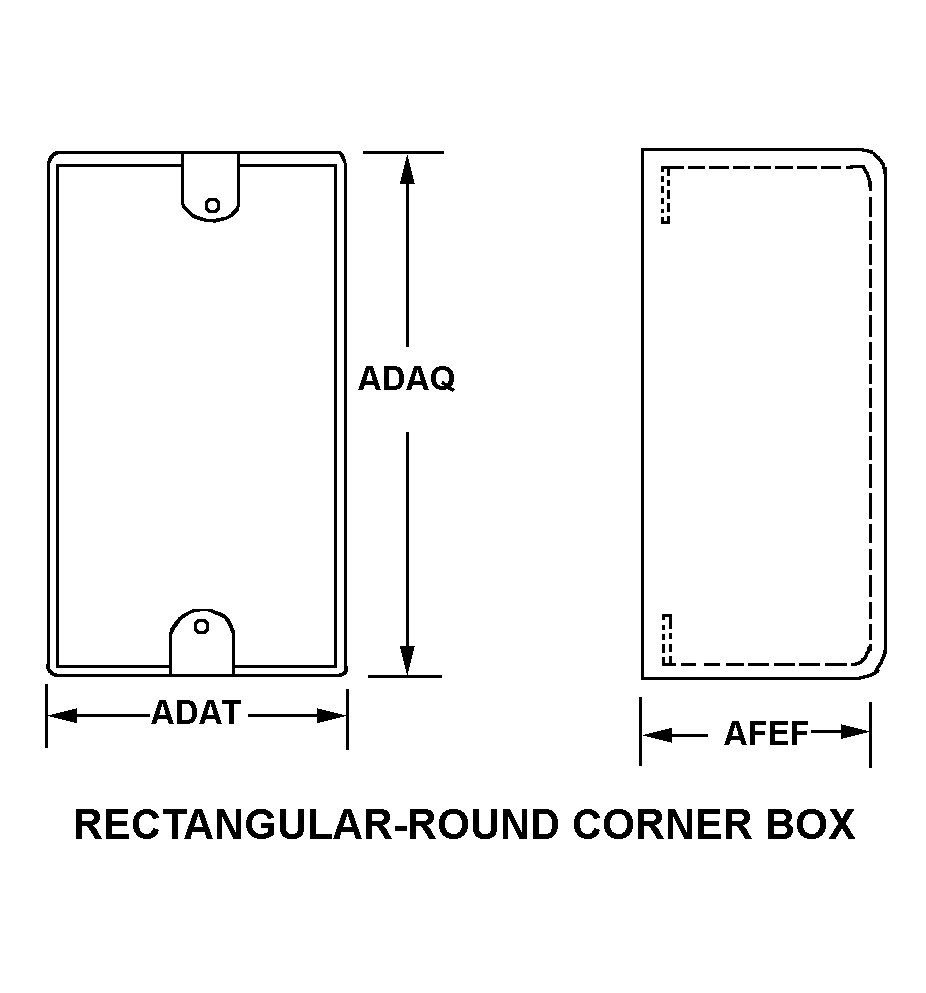 RECTANGULAR-ROUND CORNER BOX style nsn 5975-01-645-2560