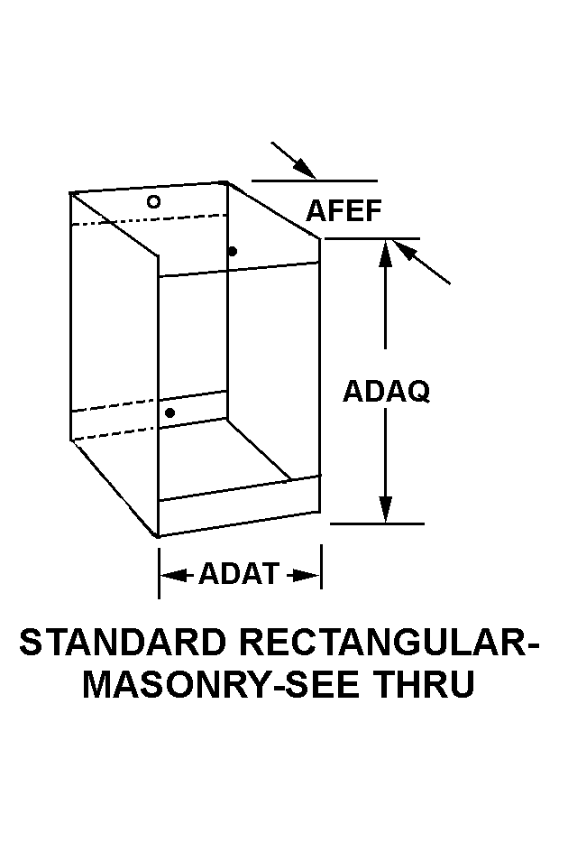 STANDARD RECTANGULAR-MASONRY-SEE THRU style nsn 5975-01-621-3481