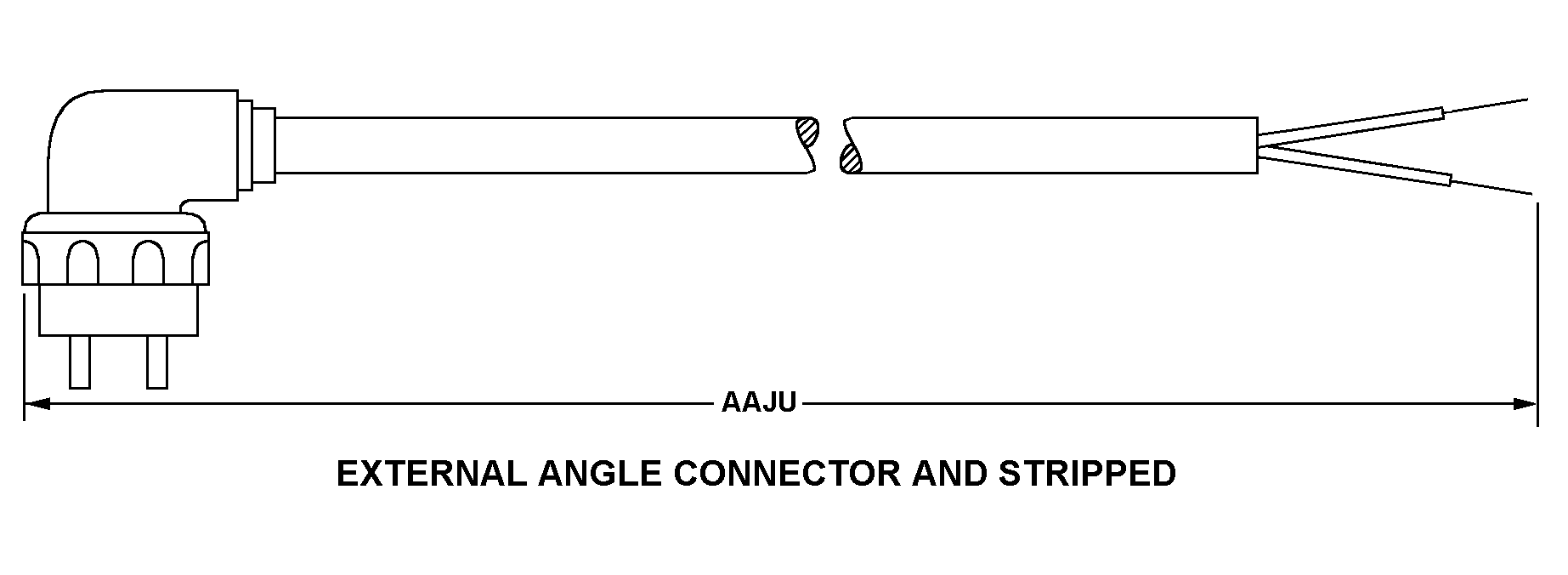 EXTERNAL ANGLE CONNECTOR AND STRIPPED style nsn 6150-01-115-3792