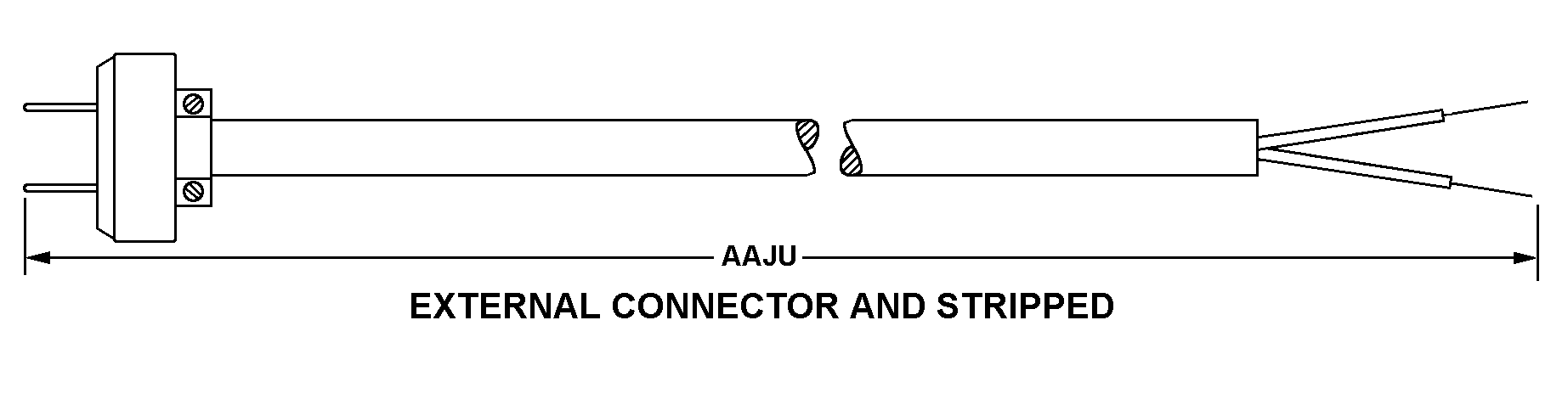 EXTERNAL CONNECTOR AND STRIPPED style nsn 5995-01-074-3947