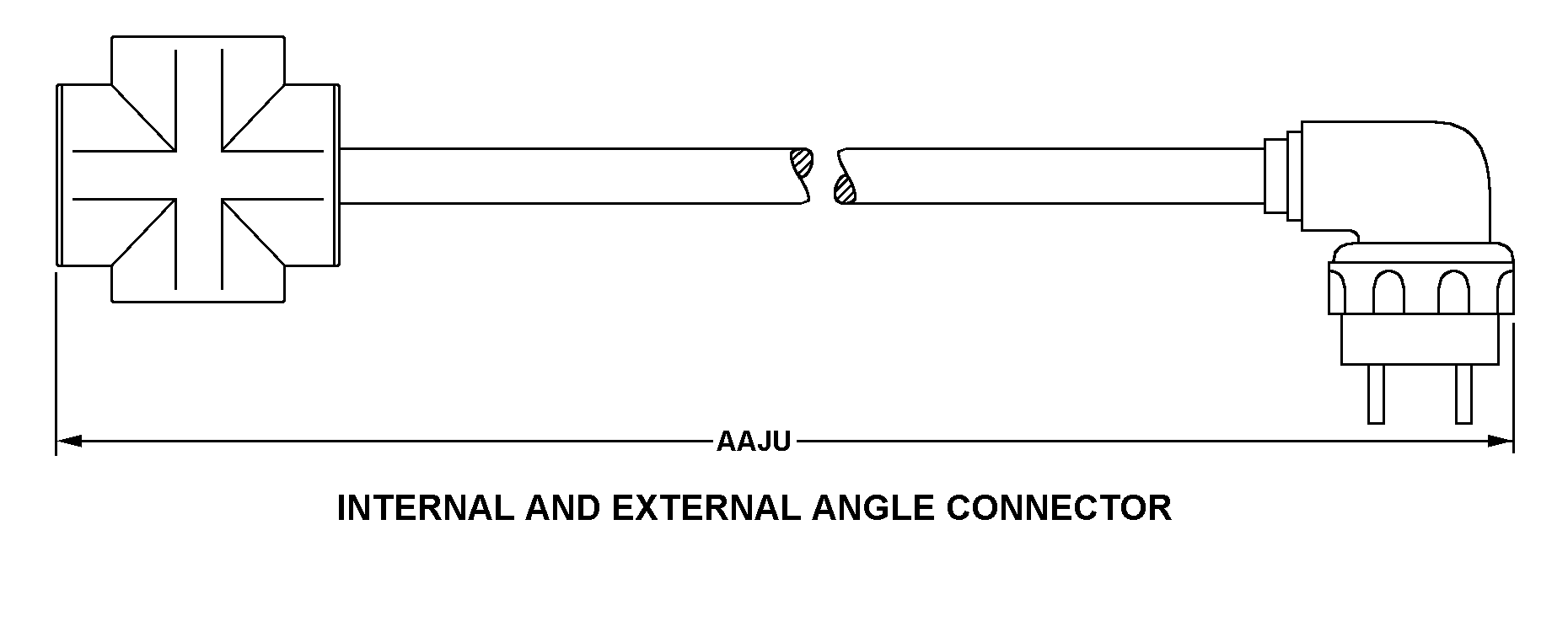 INTERNAL AND EXTERNAL ANGLE CONNECTOR style nsn 6150-01-643-4856