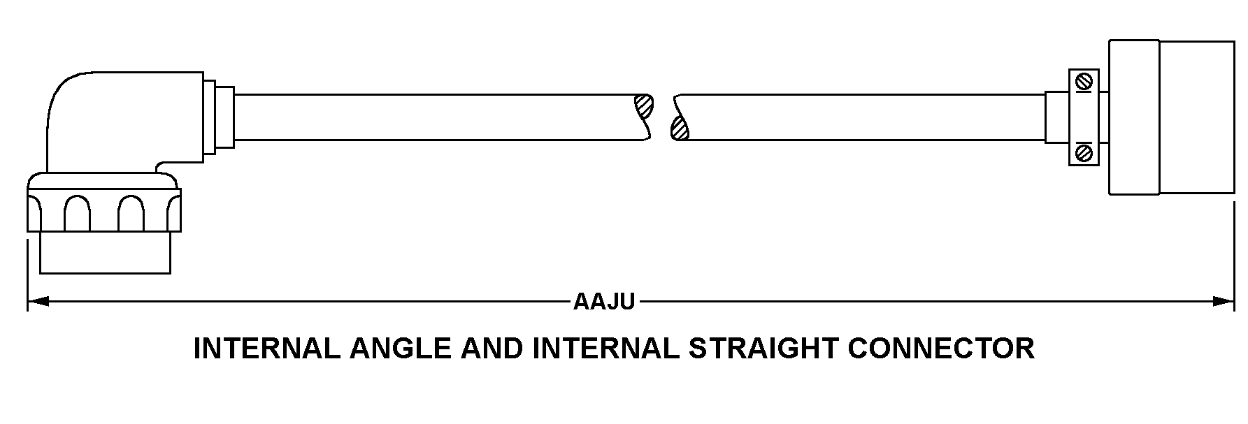 INTERNAL ANGLE AND INTERNAL STRAIGHT CONNECTOR style nsn 5995-01-124-5493