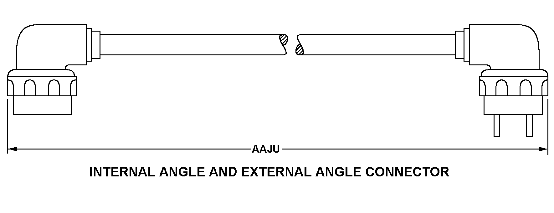 INTERNAL ANGLE AND EXTERNAL ANGLE CONNECTOR style nsn 6150-00-045-2984