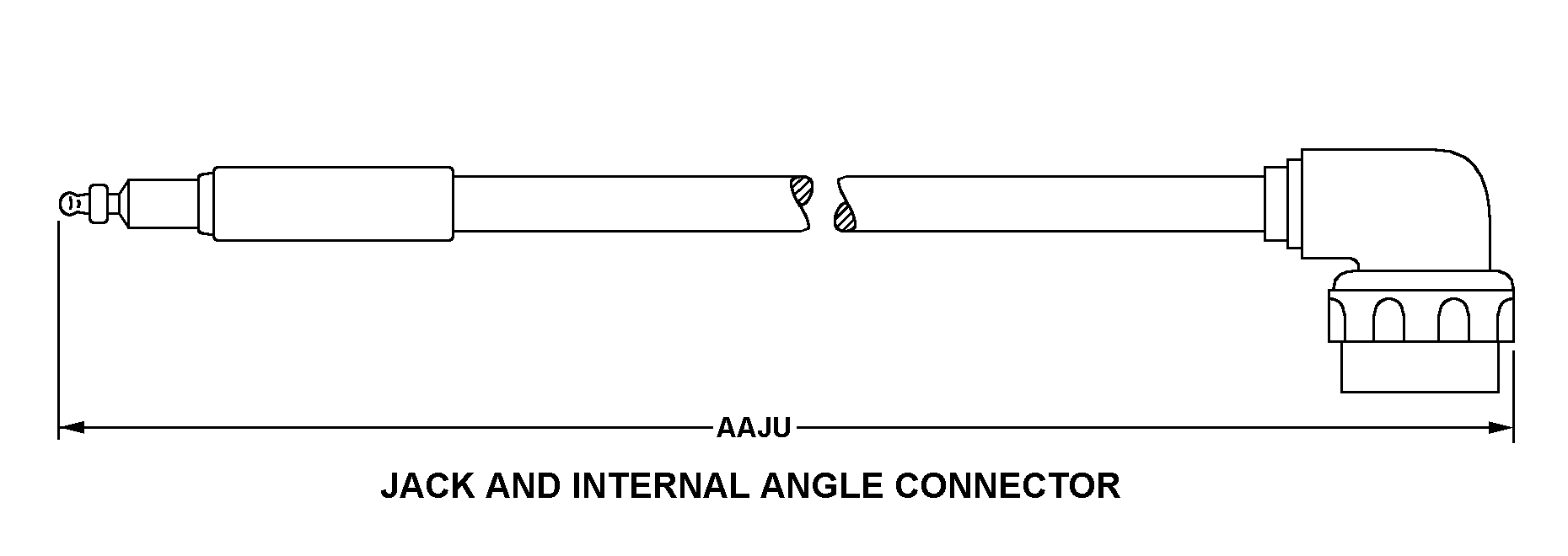 JACK AND INTERNAL ANGLE CONNECTOR style nsn 6150-00-050-7729