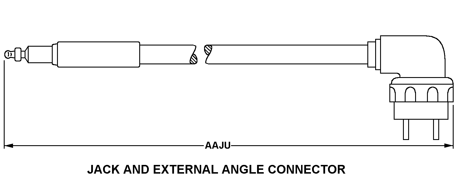 JACK AND EXTERNAL ANGLE CONNECTOR style nsn 5995-01-301-0905