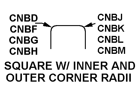 SQUARE W/ INNER AND OUTER CORNER RADII style nsn 9540-00-806-0793