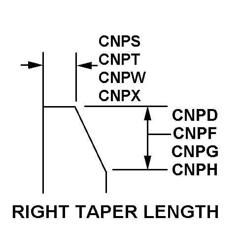 RIGHT TAPER LENGTH style nsn 9540-01-469-3308