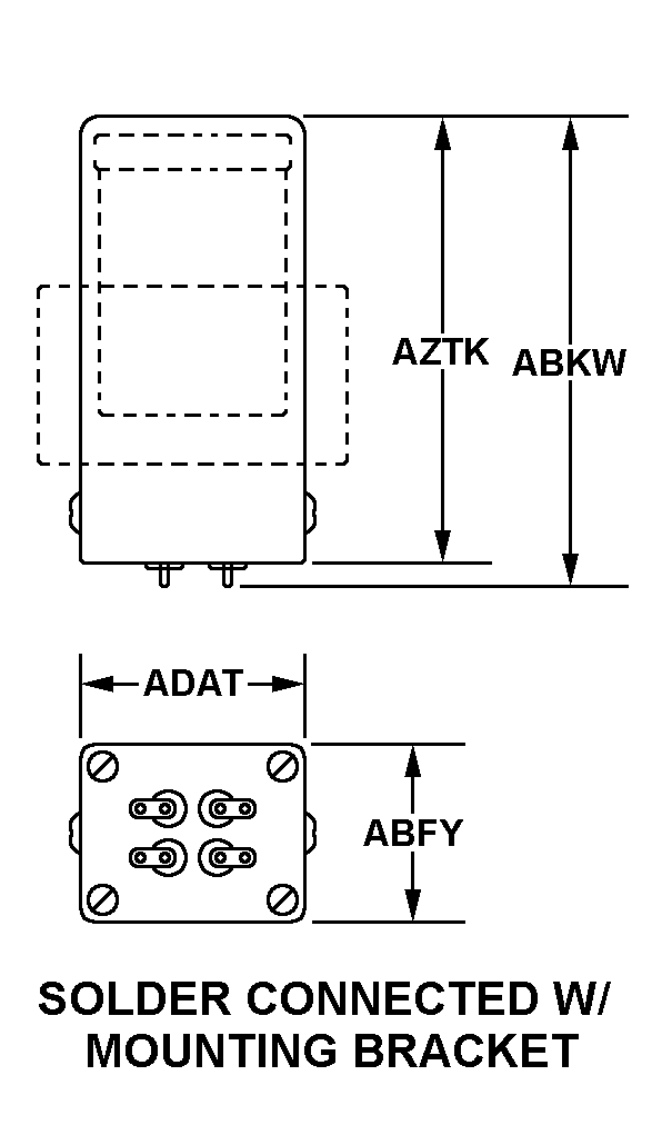 SOLDER CONNECTED W/MOUNTING BRACKET style nsn 5955-01-068-8276