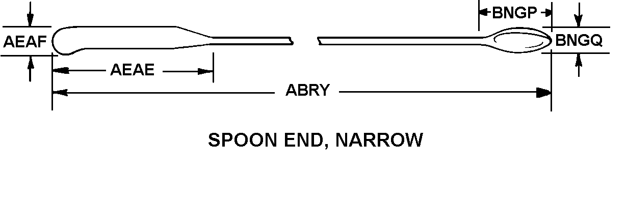 SPOON END, NARROW style nsn 6640-00-494-3766