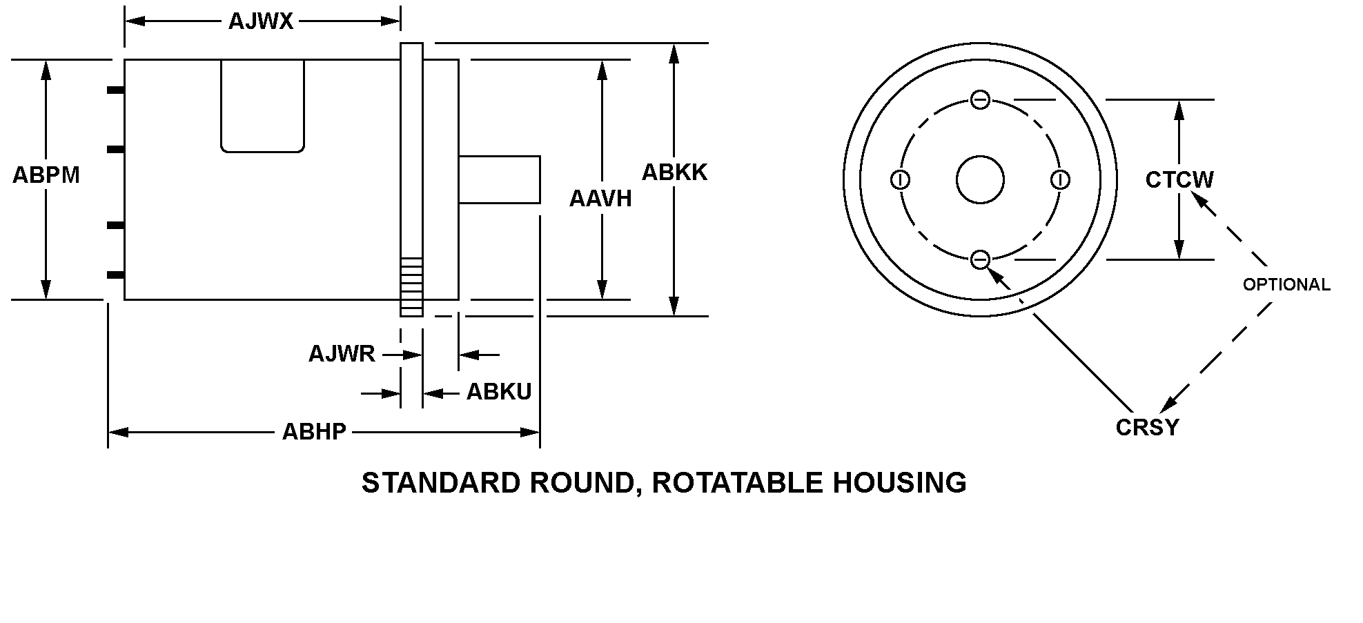 STANDARD ROUND, ROTATABLE HOUSING style nsn 5990-00-553-3748