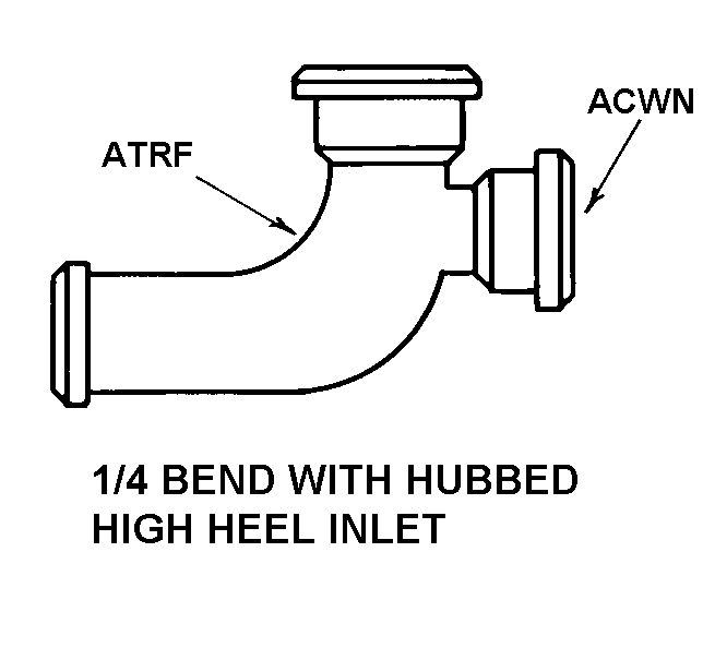 1/4 BEND WITH HUBBED HIGH HEEL INLET style nsn 4730-00-289-5168