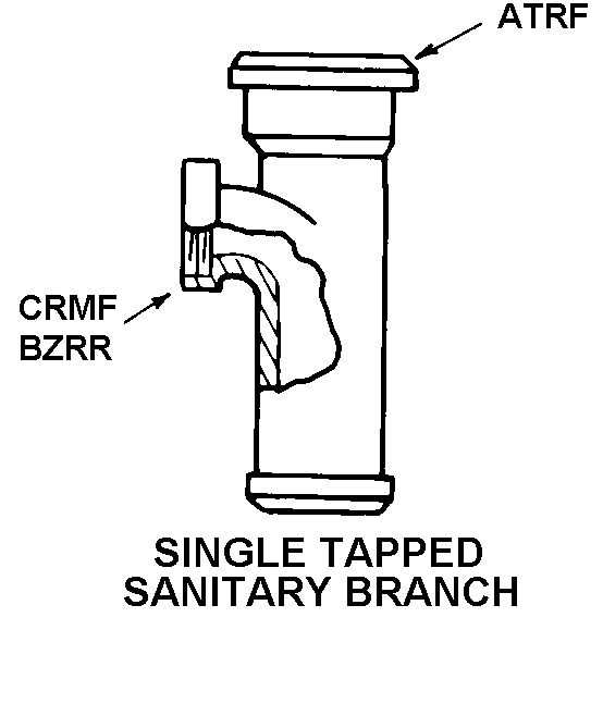SINGLE TAPPED SANITARY BRANCH style nsn 4730-00-204-0677