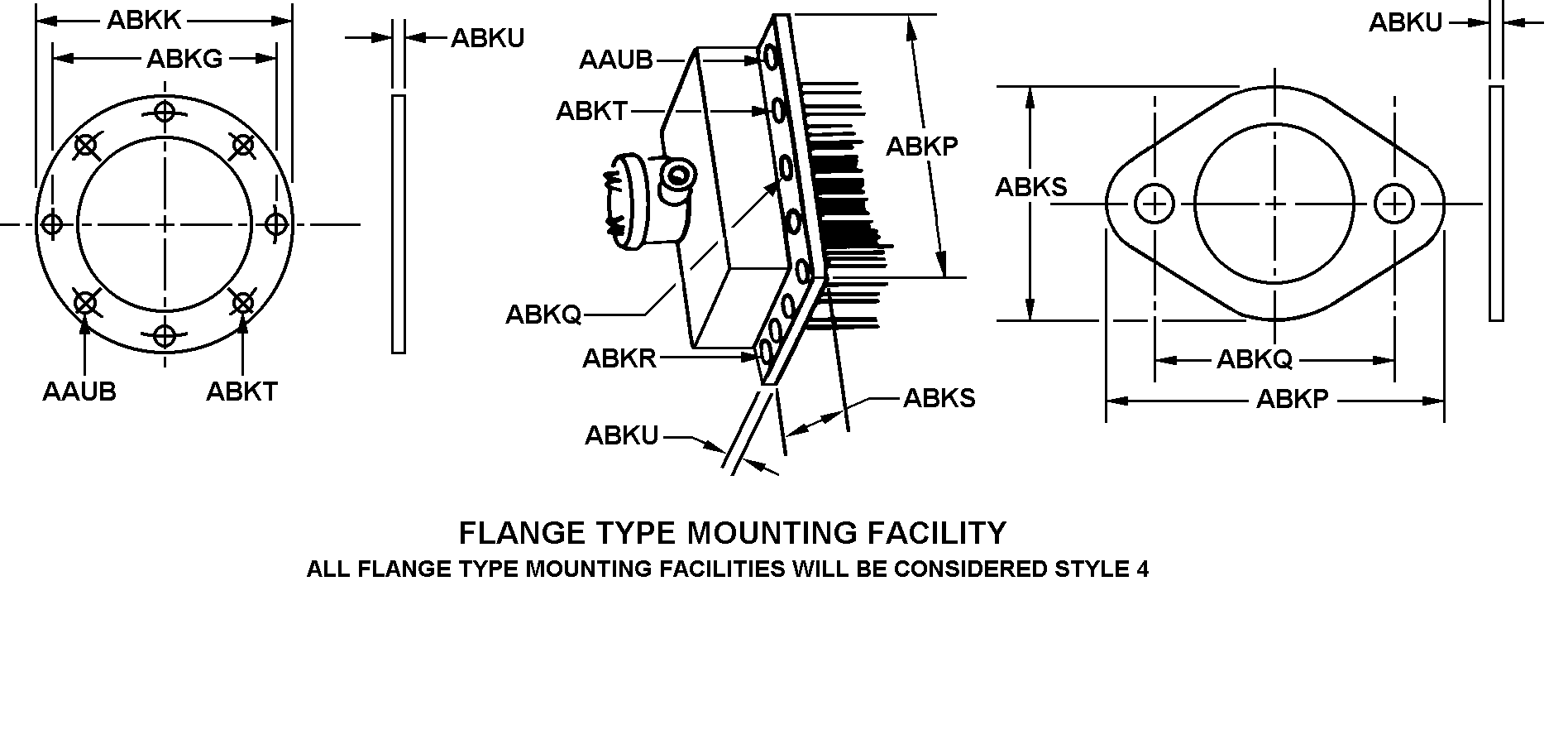 FLANGE TYPE MOUNTING FACILITY style nsn 4520-01-073-0966