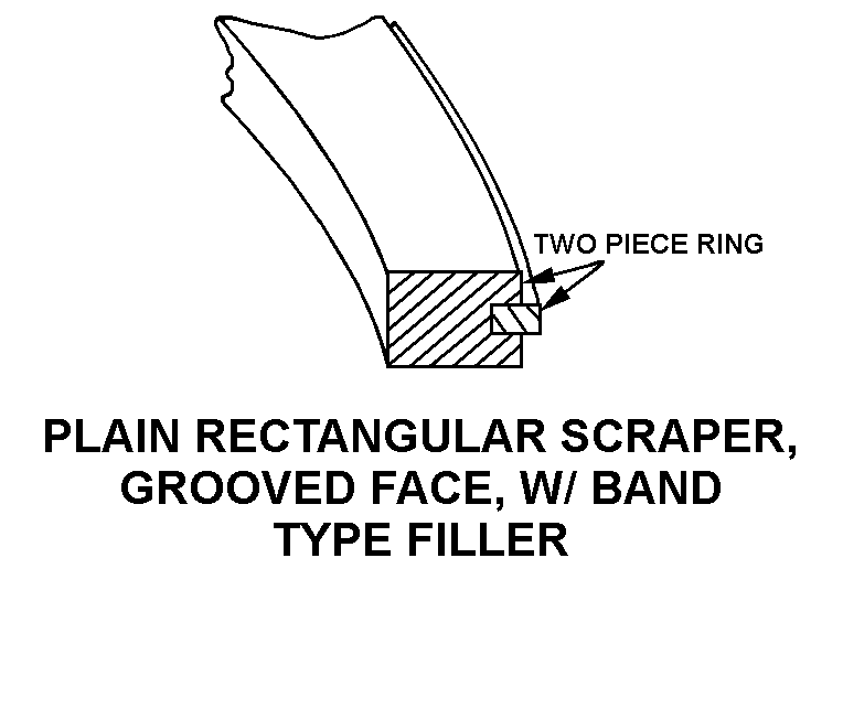 PLAIN RECTANGULAR SCRAPER, GROOVED FACE, W/BAND TYPE FILLER style nsn 2815-00-526-0002