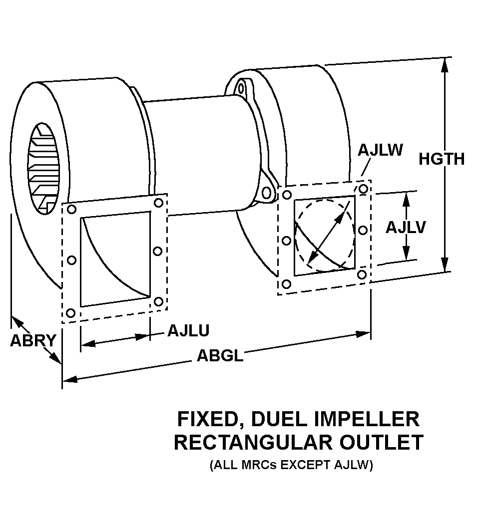 FIXED, DUAL IMPELLER, RECTANGULAR OUTLET style nsn 4140-01-134-9837