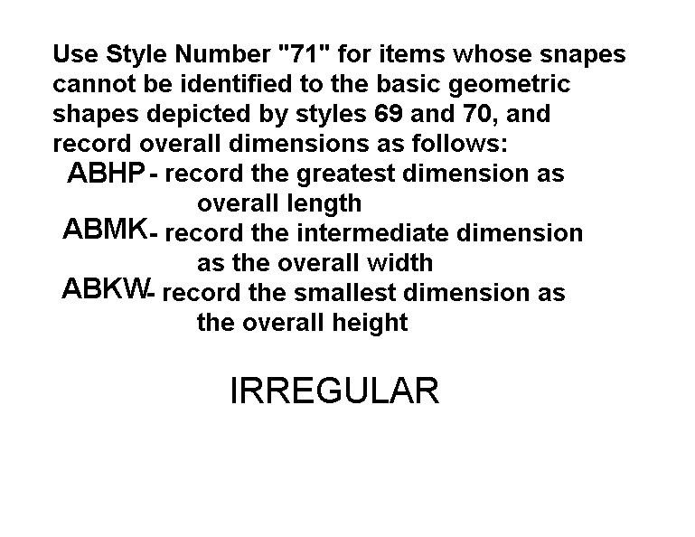 IRREGULAR style nsn 5945-01-618-8354