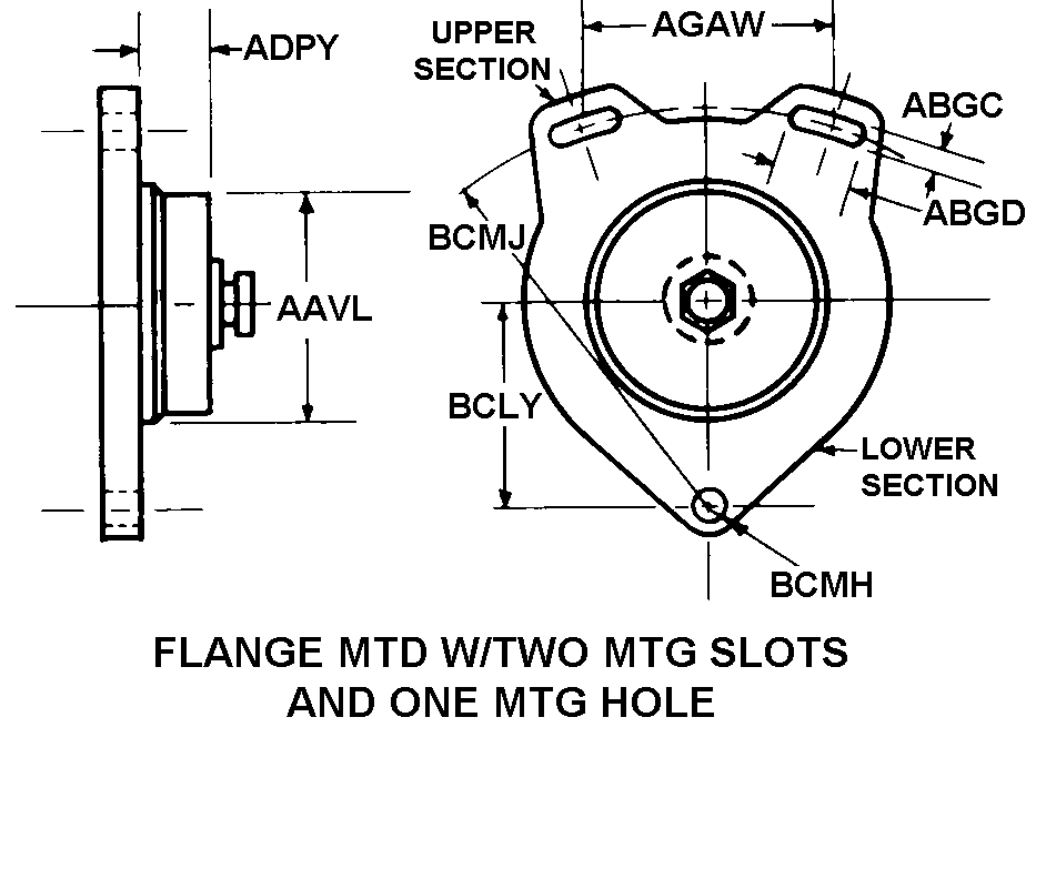 FLANGE MTD W/TWO MTG SLOTS AND ONE MTG HOLE style nsn 2920-00-294-3926