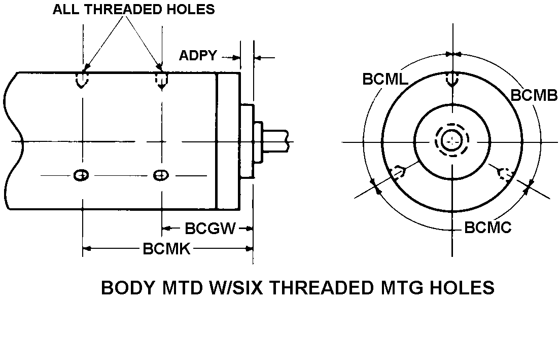 BODY MTD W/SIX THREADED MTG HOLES style nsn 2920-00-674-6977