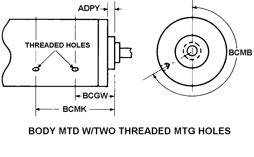 BODY MTD W/TWO THREADED MTG HOLES style nsn 2920-01-614-8503