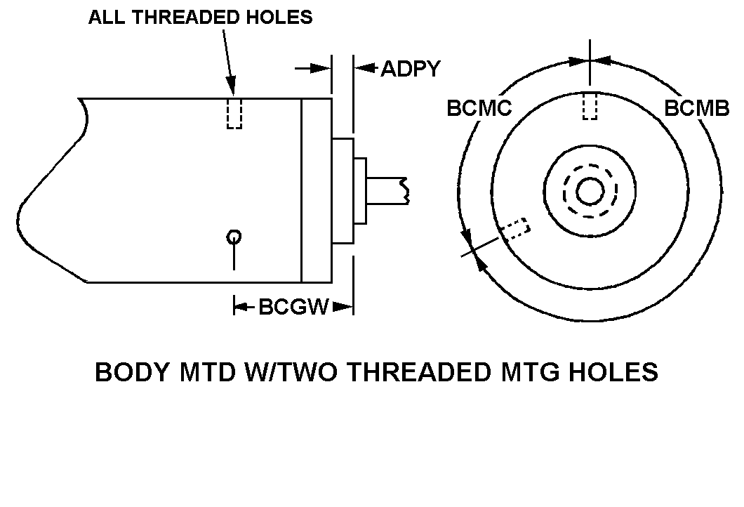 BODY MTD W/TWO THREADED MTG HOLES style nsn 2920-01-614-8503