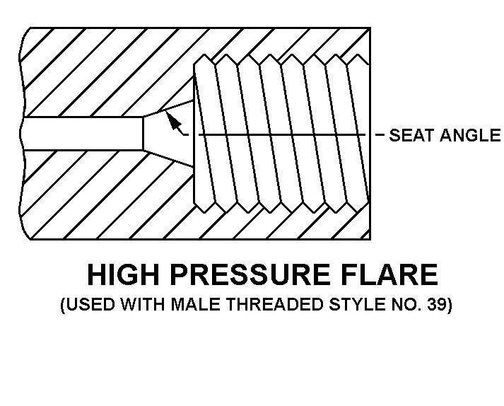 HIGH PRESSURE FLARE (USED WITH MALE THREADED STYLE NO. 39) style nsn 4820-00-664-6655