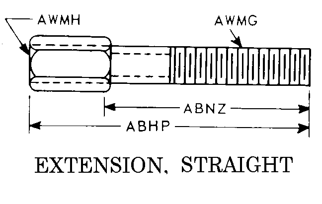 EXTENSION, STRAIGHT style nsn 2640-00-050-0827