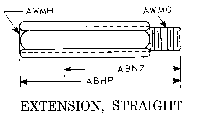 EXTENSION, STRAIGHT style nsn 2640-00-917-2603