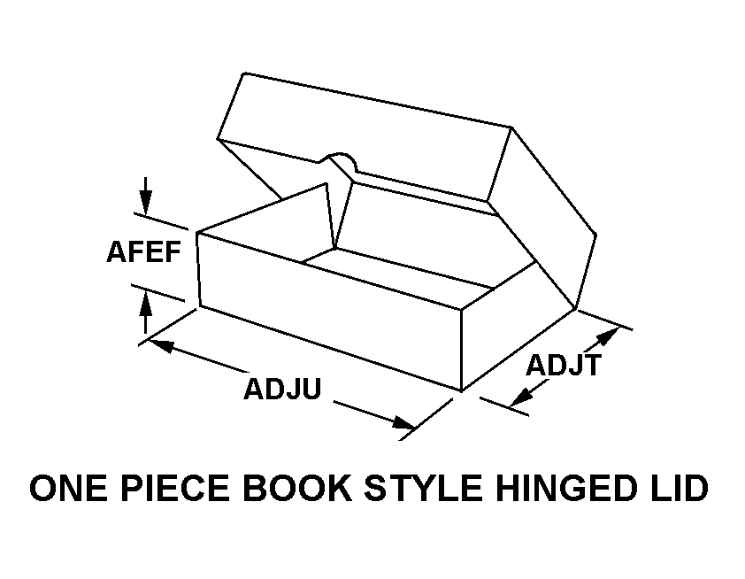 ONE PIECE BOOK STYLE HINGED LID style nsn 8140-01-613-7556
