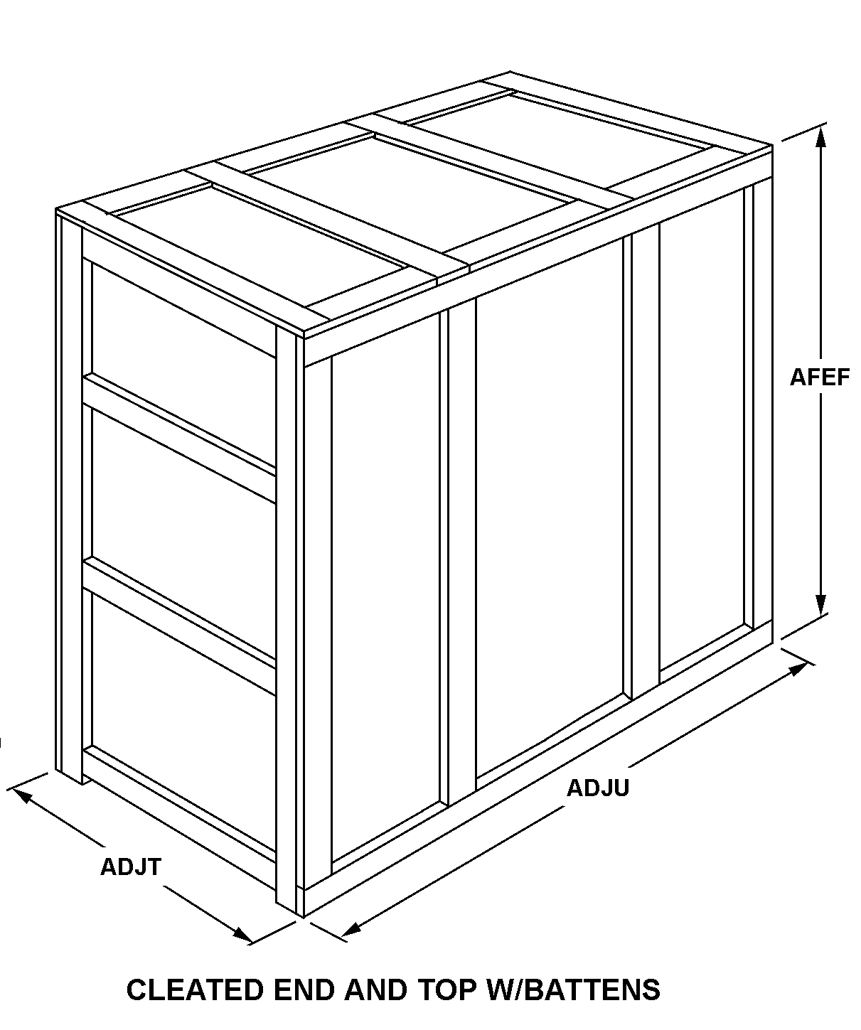 CLEATED END AND TOP W/BATTENS style nsn 8140-00-145-0052