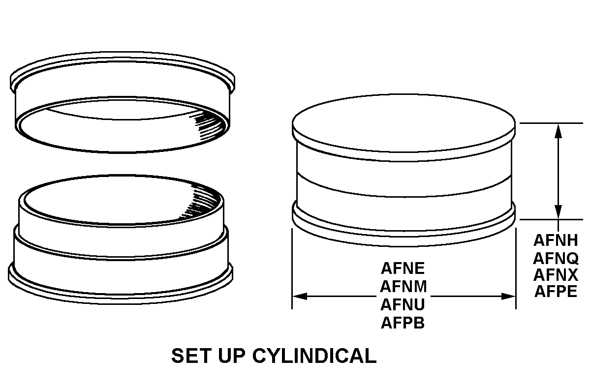 SET UP CYLINDICAL style nsn 8115-00-409-0750