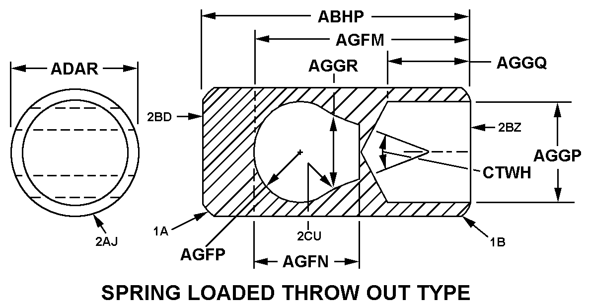 SPRING LOADED THROW OUT TYPE style nsn 3120-00-253-0464