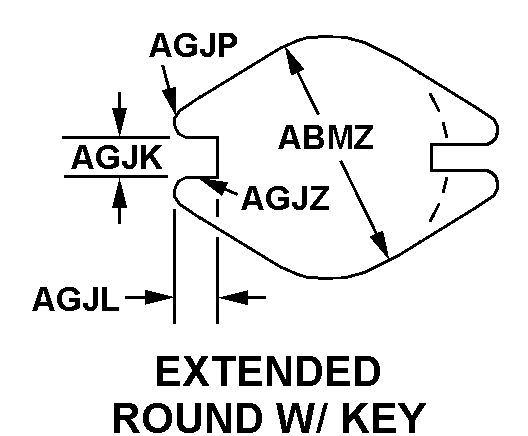 EXTENDED ROUND W/KEY style nsn 3120-00-753-8661